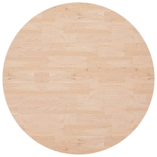 Round Table Top Ø90x4 cm Untreated Solid Wood Oak