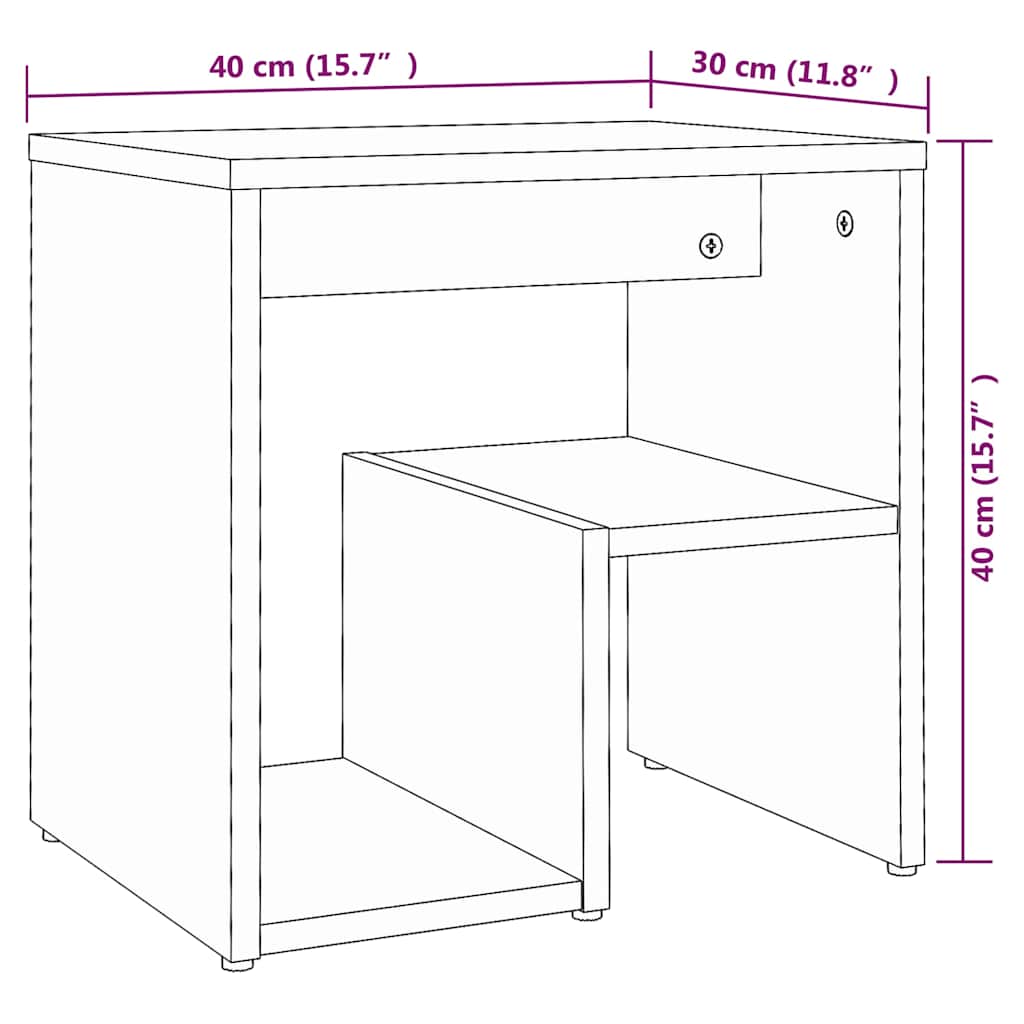 Bed Cabinets 2 pcs Smoked Oak 40x30x40 cm Engineered Wood