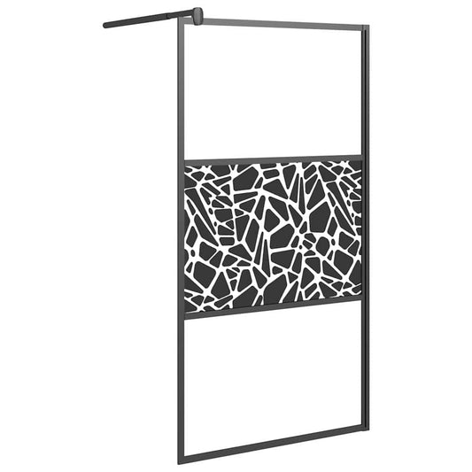 Shower walls Black 100 x 195 cm Glass and Aluminium