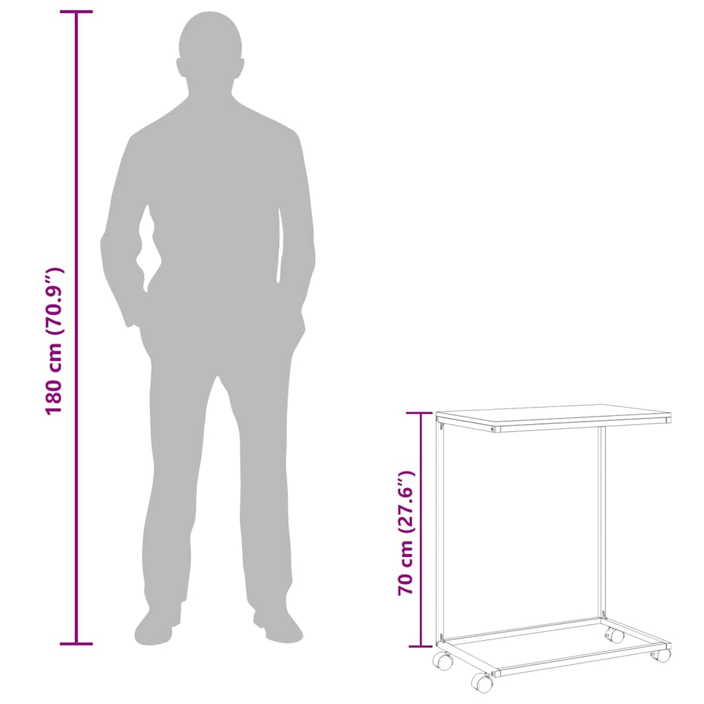 Side Table | Black and Brown | Engineered wood and iron