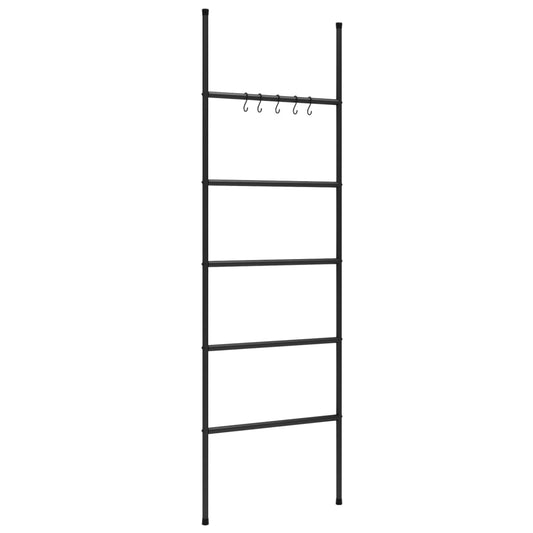 Towel Rack Black Iron Hooks Towel Rack Rectangular Modern