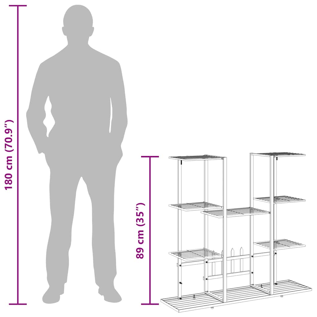 Flower Stand | White | Powder-coated iron | Tall | Decorative Inlays