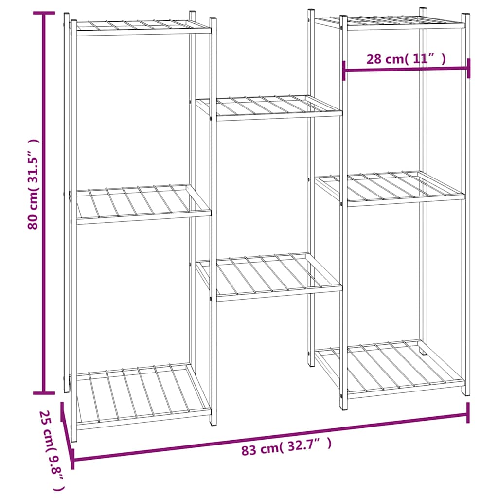 Flower Stand 32.7"x9.8"x31.5" Black Iron