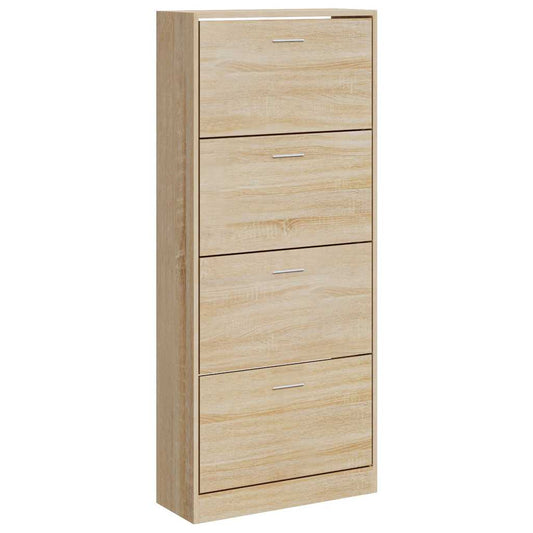Shoe Cabinet Sonoma Oak 63x24x147 cm Engineered Wood