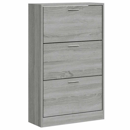 Shoe Cabinet Grey Sonoma 63x24x103 cm Engineered Wood