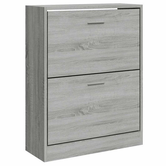 Shoe Cabinet Grey Sonoma 63x24x81 cm Engineered Wood