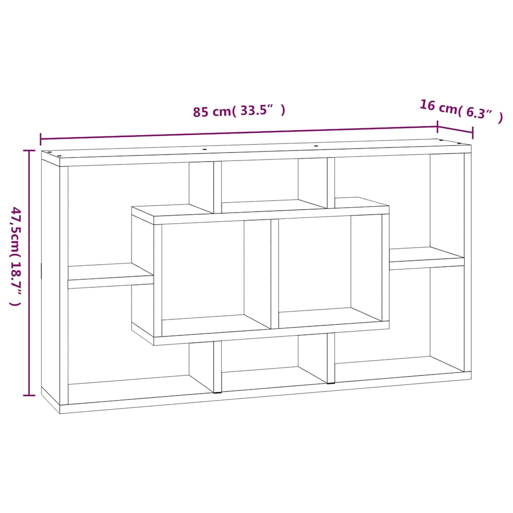Wall Shelf | Smoked oak | Engineered wood | Medium | Wall Storage
