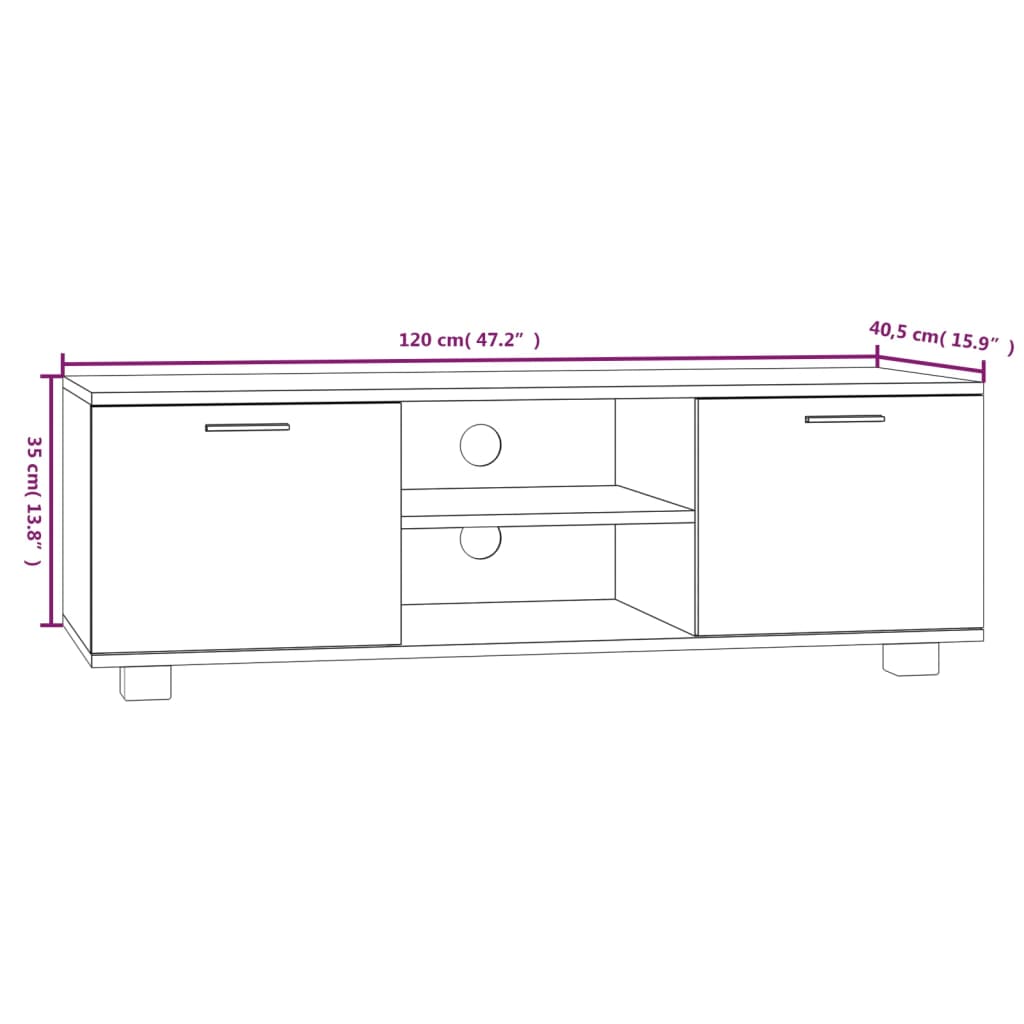 TV Cabinet Concrete Grey 120x40.5x35 cm Engineered Wood