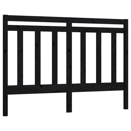 Bed Headboard Black 166x4x100 cm Solid Wood Pine