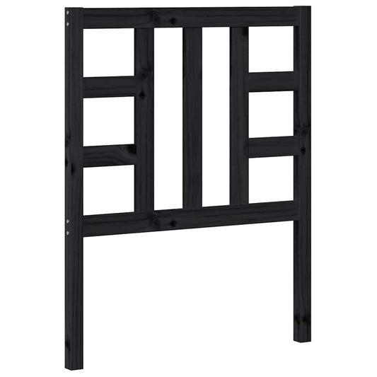 Bed Headboard | Black | Solid Pine Wood | 81 x 4 x 100 cm | Bed Headboard