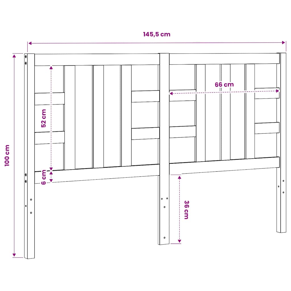 Bed Headboard | Grey | Solid Pine Wood | Standard | Durable