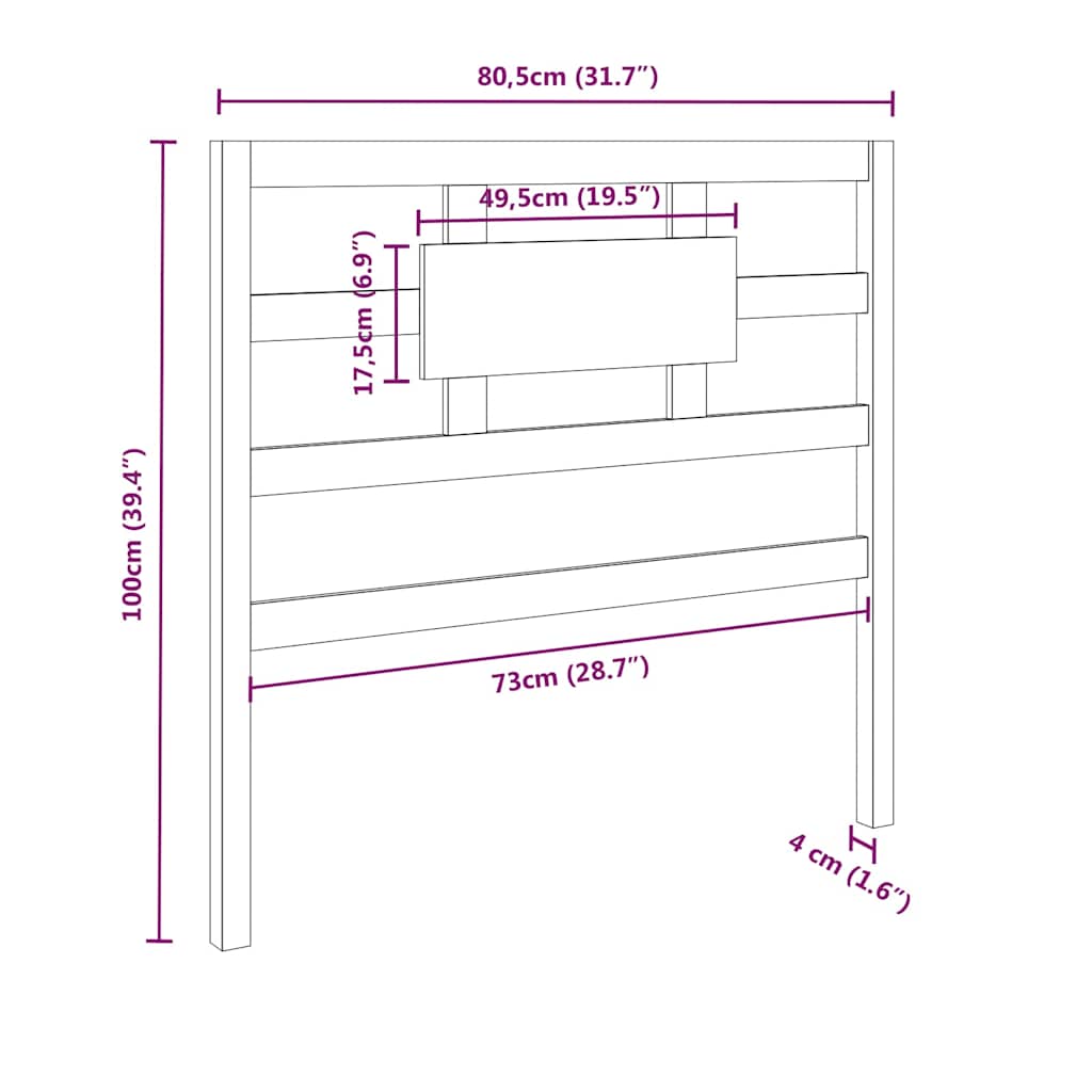 Bed Headboard | Honey Brown | Solid Pine Wood | Standard