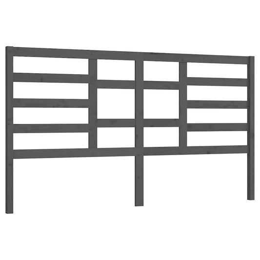 Bed Headboard | Grey | Solid pine wood | Large | Decorative Inlays