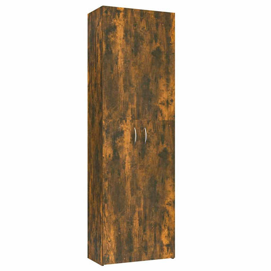 Office Cabinet Smoked Oak 60x32x190 cm Engineered Wood
