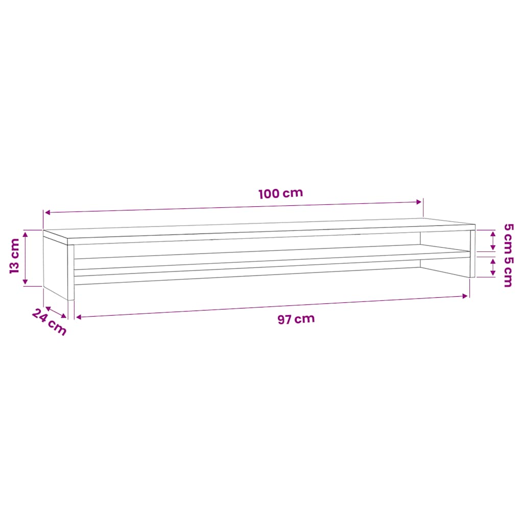 Monitor Stand Brown Oak 100x24x13 cm Engineered Wood
