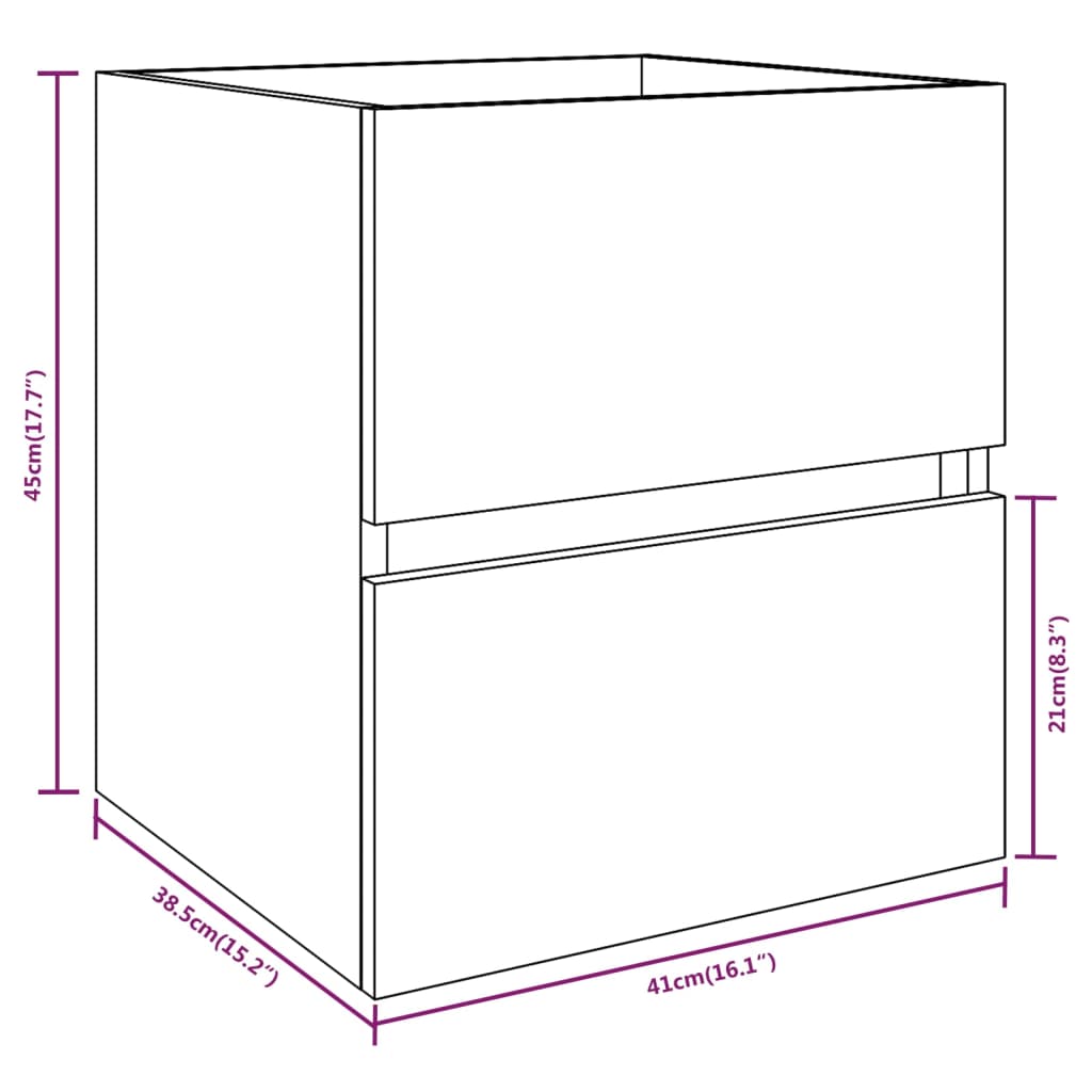 Sink Cabinet | Grey Sonoma | Engineered wood | Compact | Sink Cabinet
