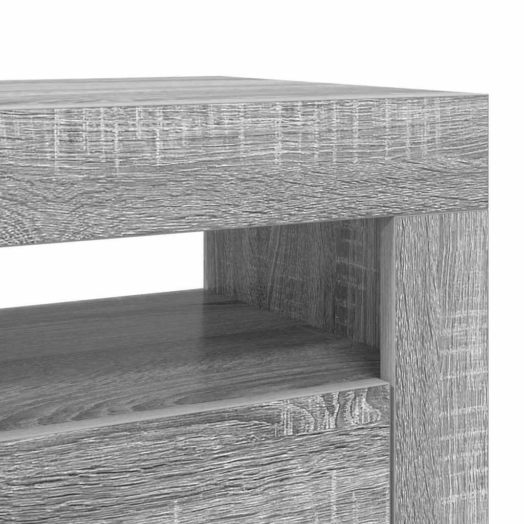 TV Cabinet with LED Lights Grey Sonoma 120x35x40 cm
