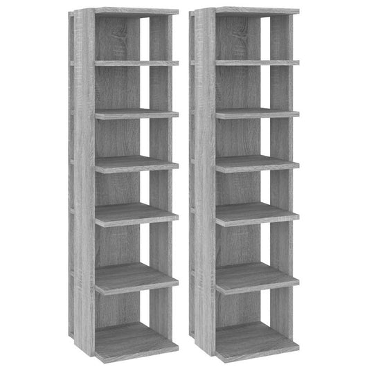 Shoe Racks 2 pcs Grey Sonoma 27.5x27x102 cm Engineered Wood