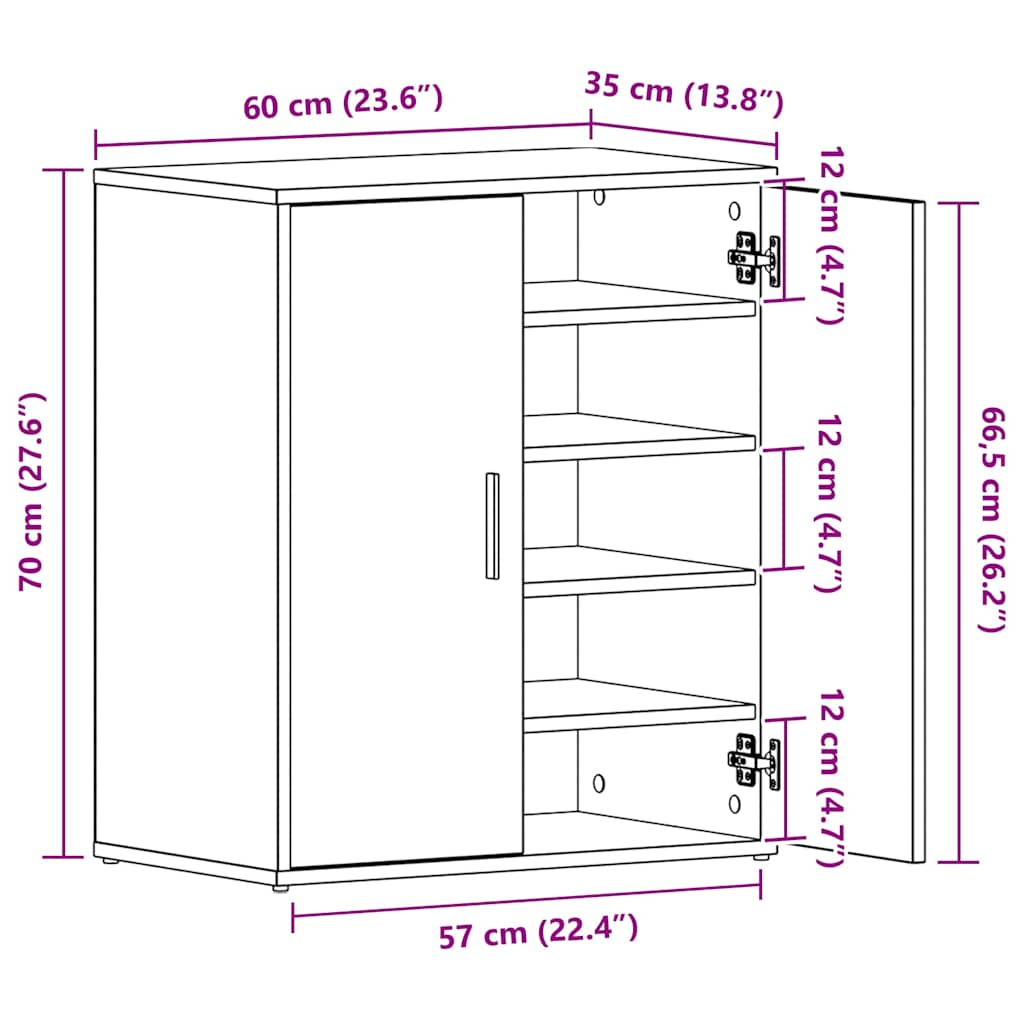 Shoe cabinets 60 x 35 x 70 cm Smoked Oak