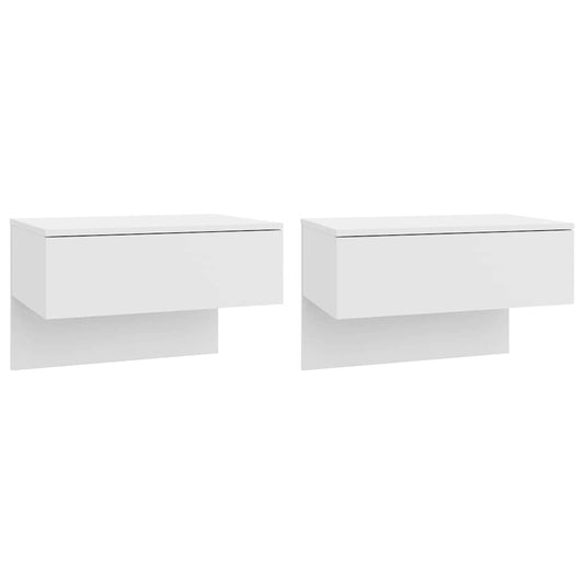 810948 vidaXL Wall-mounted Bedside Cabinets 2 pcs High Gloss White