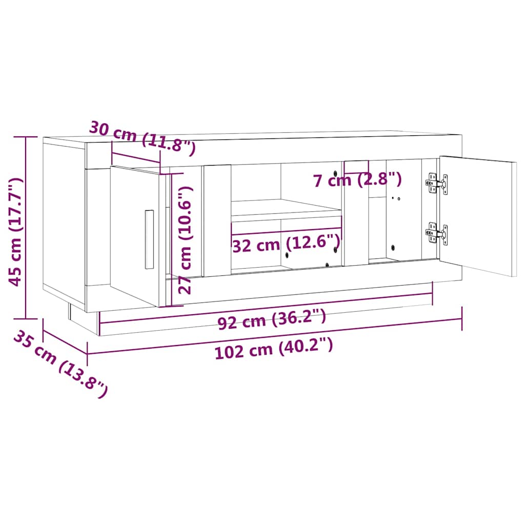 TV Cabinet | White | Engineered wood | Medium | TV Cabinet | Rectangular