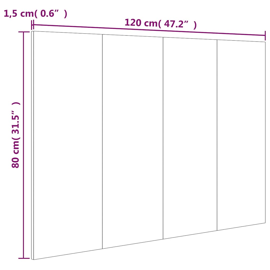 816971 vidaXL Bed Headboard Grey Sonoma 120x1,5x80 cm Engineered Wood