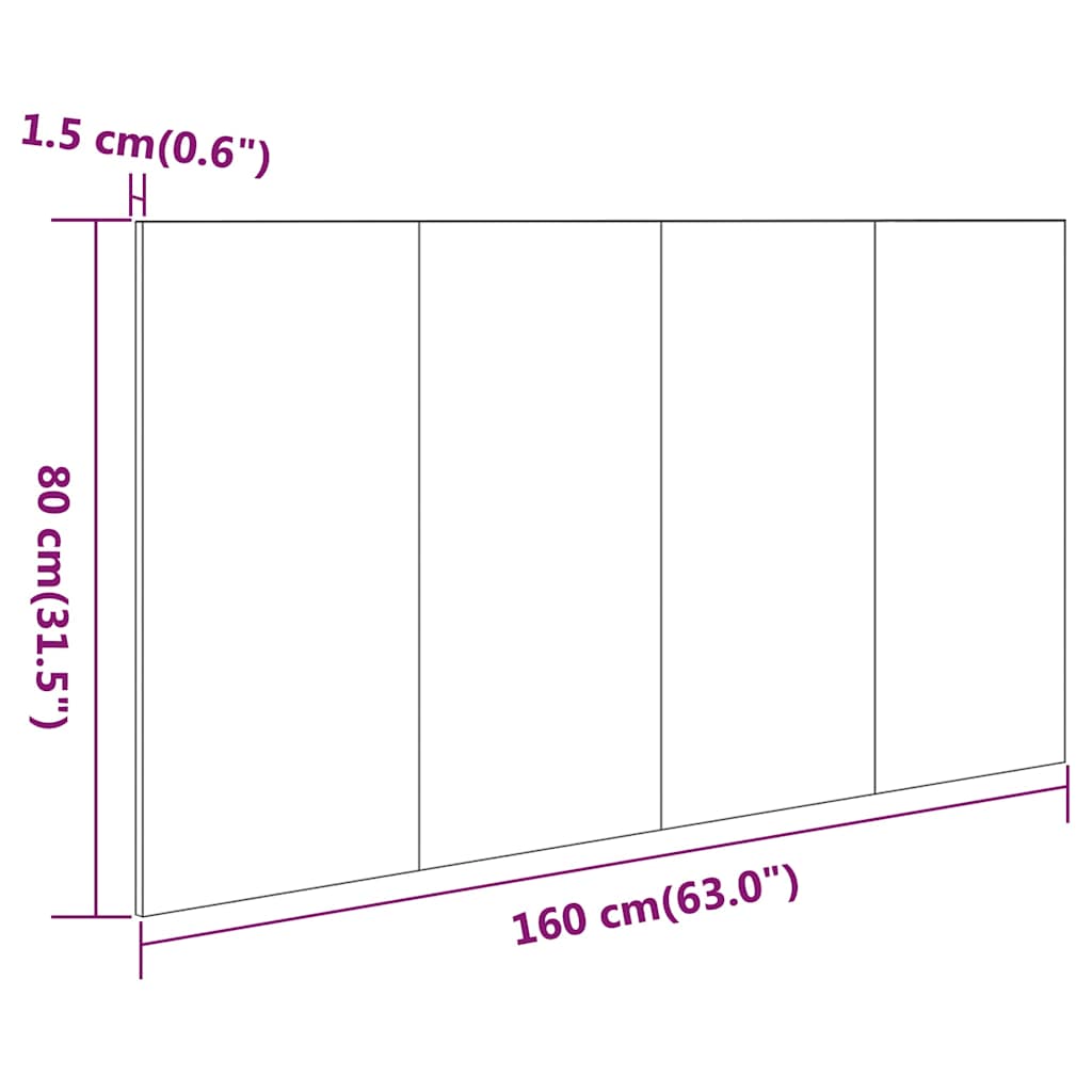 816974 vidaXL Bed Headboard Grey Sonoma 160x1,5x80 cm Engineered Wood