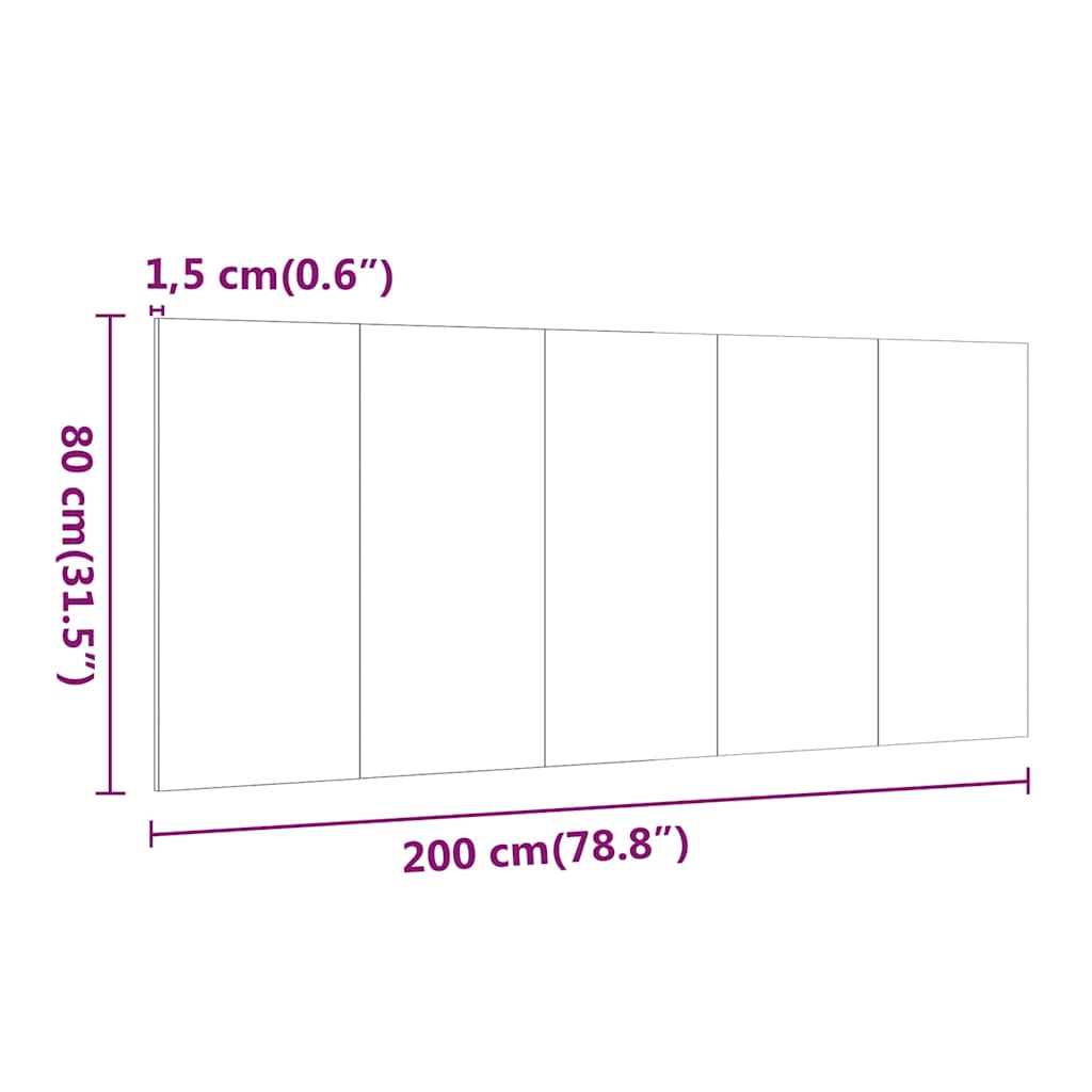 816976 vidaXL Bed Headboard Smoked Oak 200x1,5x80 cm Engineered Wood