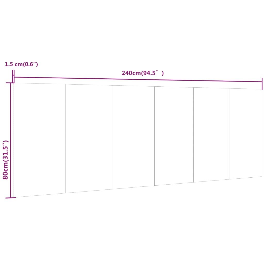 Wall Headboard Grey Sonoma 240x1,5x80 cm Engineered Wood