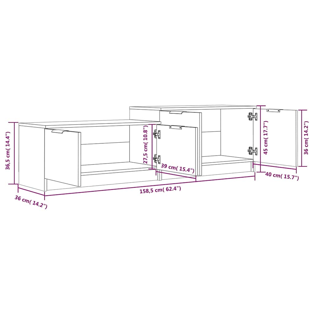 TV Cabinet | Smoked Oak | Engineered Wood | Medium | TV Cabinet