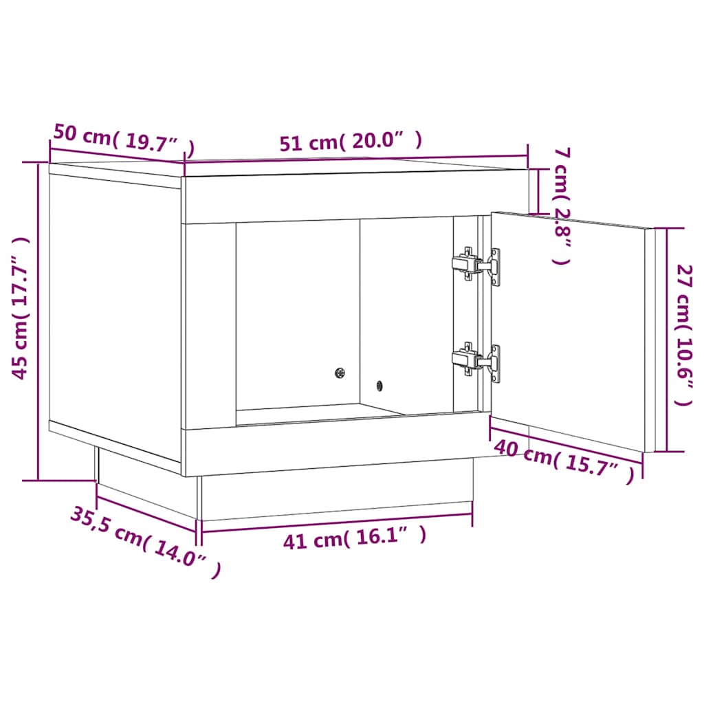 Coffee Table | Smoked Oak | Engineered Wood | 50 cm - 60 cm