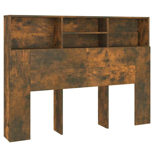 Headboard Cabinet Smoked Oak 140x19x103,5 cm