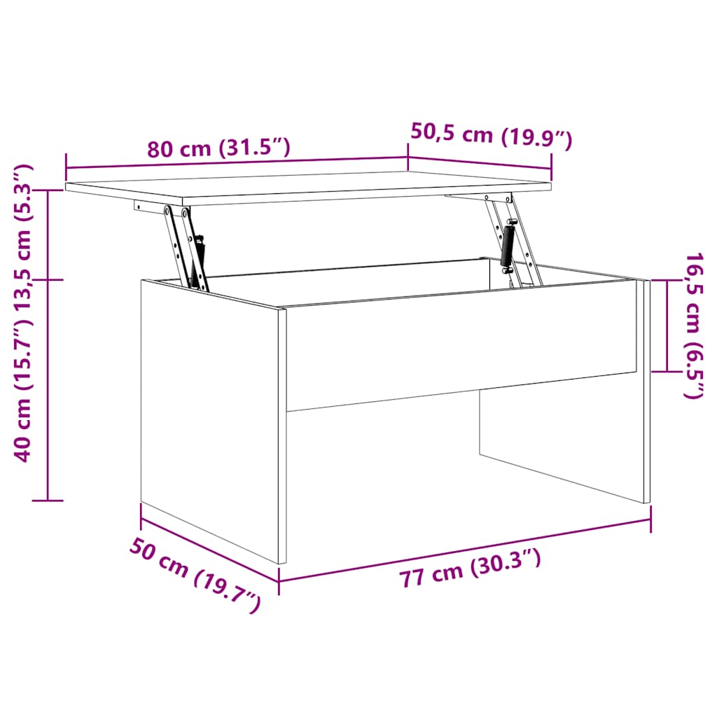 Coffee Table | White | Engineered wood | Medium | Height-Adjustable