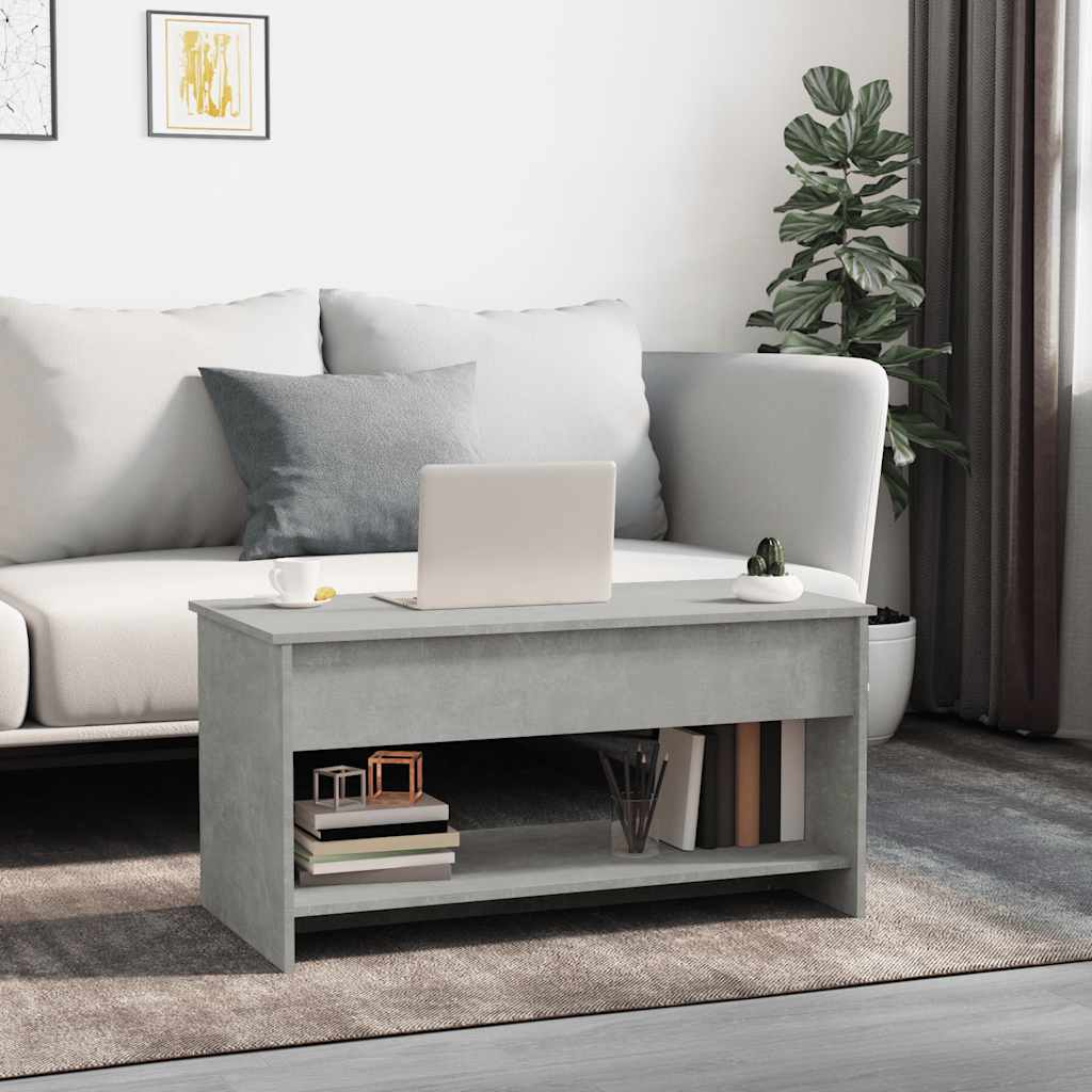 809651 vidaXL Coffee Table Concrete Grey 102x50x52,5 cm Engineered Wood