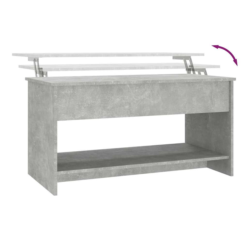 809651 vidaXL Coffee Table Concrete Grey 102x50x52,5 cm Engineered Wood