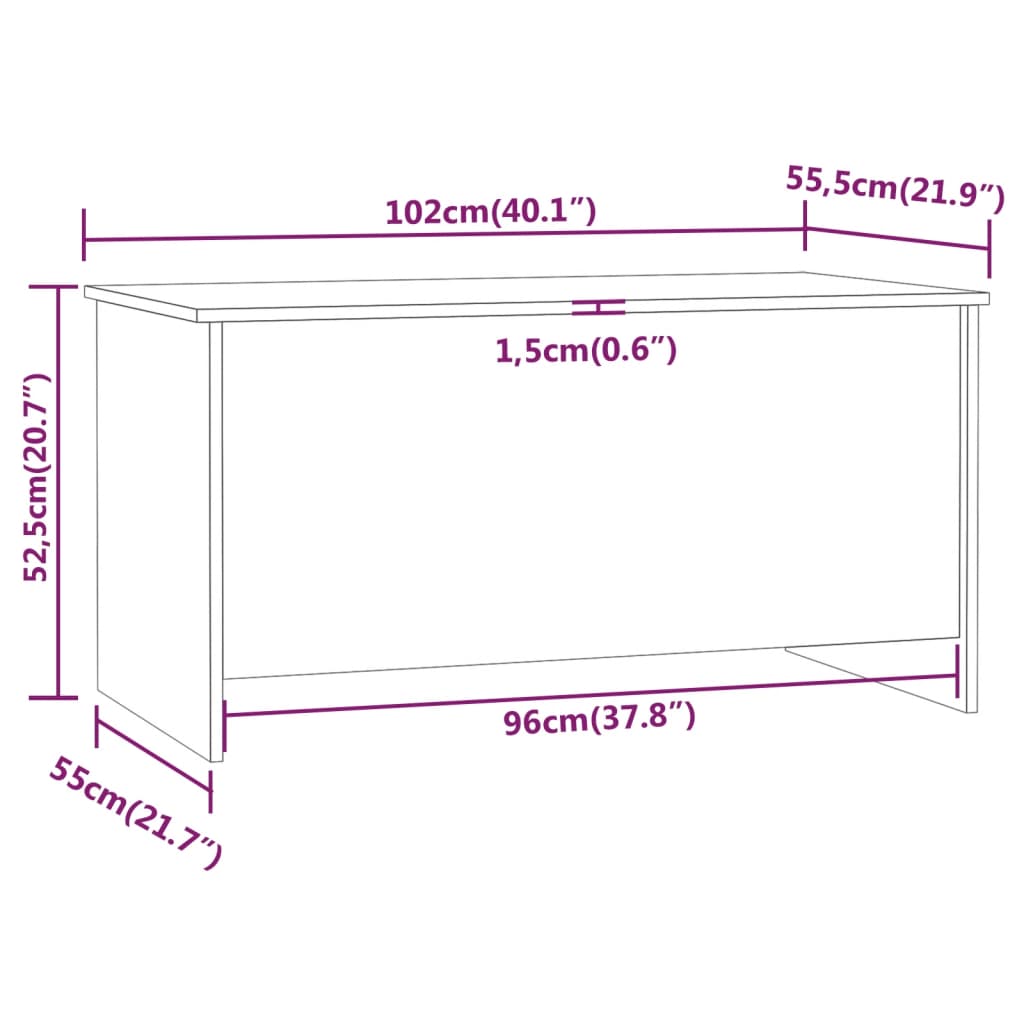 Coffee Table | Black | Engineered Wood | 102x55.5x52.5 cm