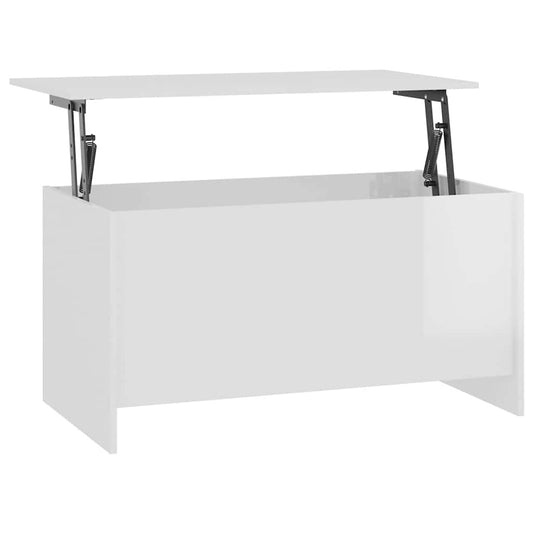 Coffee Table | High gloss white | Engineered wood | 102x55.5x52.5 cm