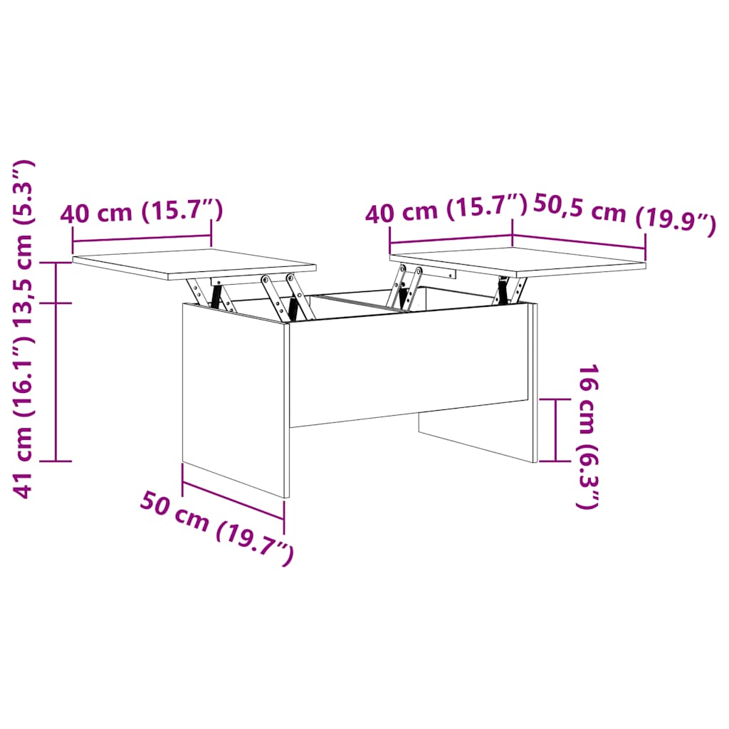 Coffee Table | Black | Engineered wood | Compact | Hidden Compartments