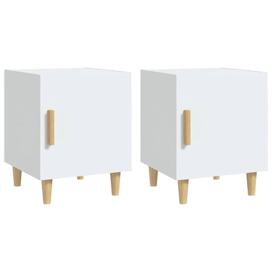 Bedside Cabinet | Set of 2 | White | Engineered wood | Medium