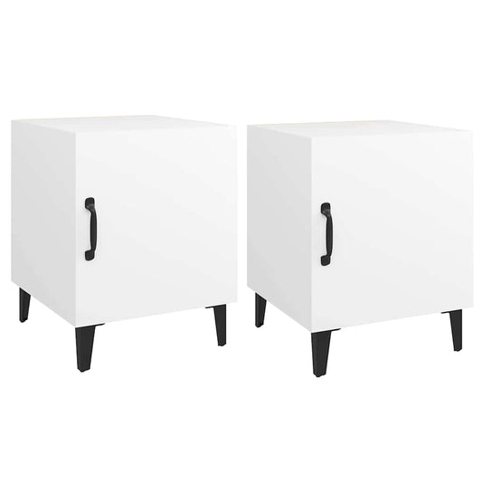 Bedside Cabinet | Set of 2 | White | Engineered wood