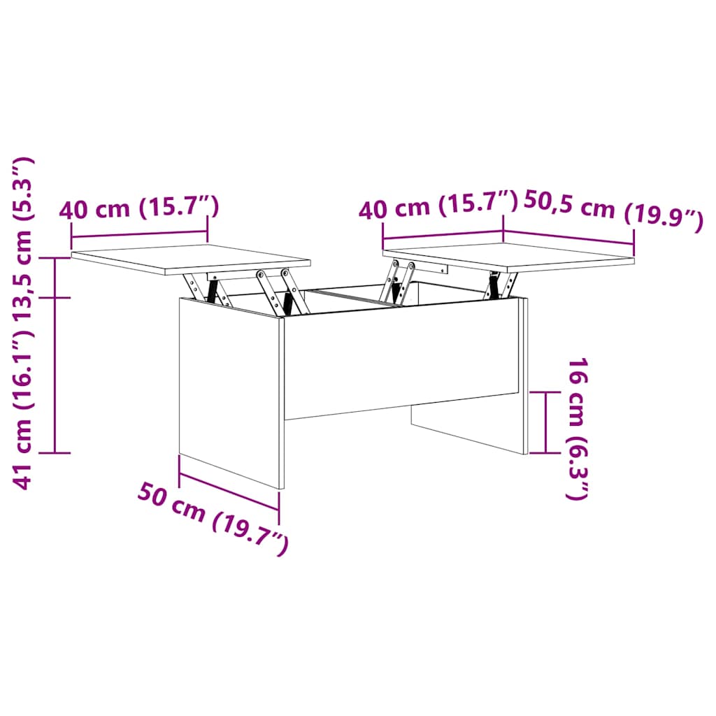 Coffee Table | Grey Sonoma | Engineered wood | Medium