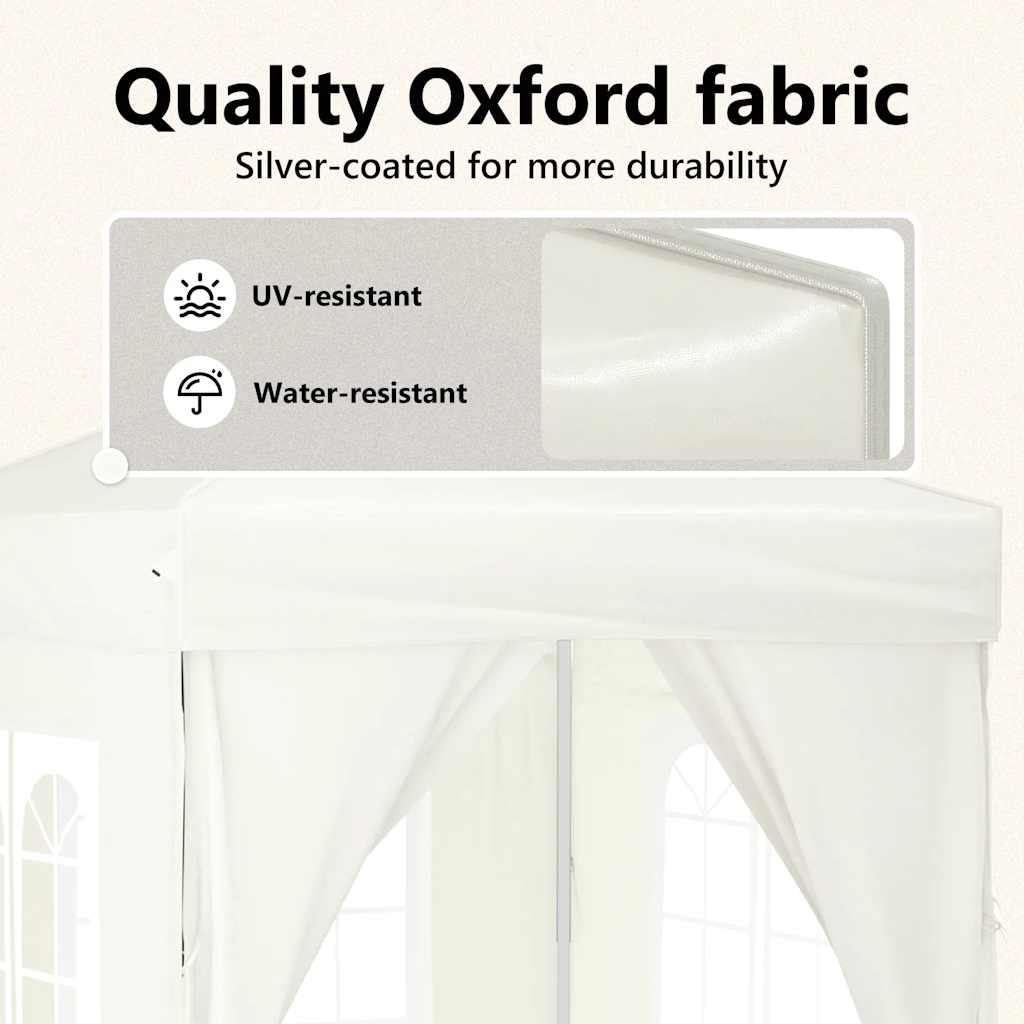 Folding Party Tent with Sidewalls Cream 2x2 m