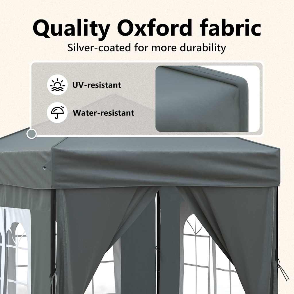 Folding Party Tent with Sidewalls Anthracite 2x2 m