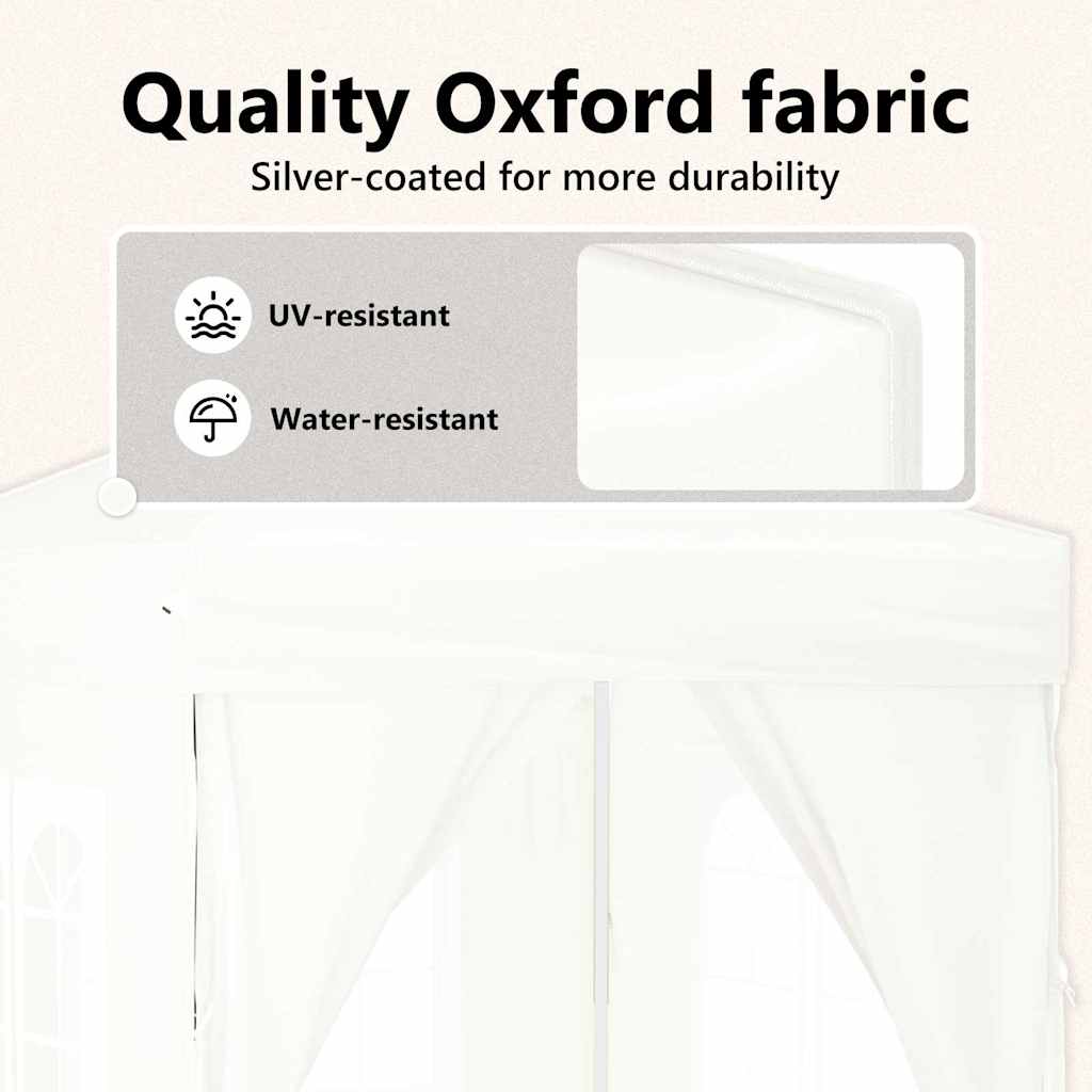 Party Tent | White | 210D Oxford fabric | 2x2 m | Foldable