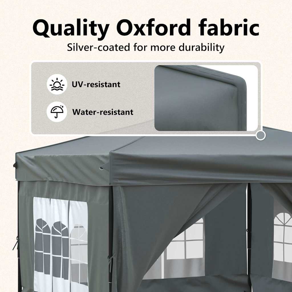 Party Tent | Anthracite | 210D oxford fabric, PE, Steel | 3x3 m