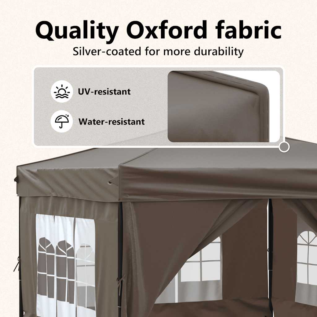 Party Tent | Taupe | 210D oxford fabric with silver coating | 3x3 metres
