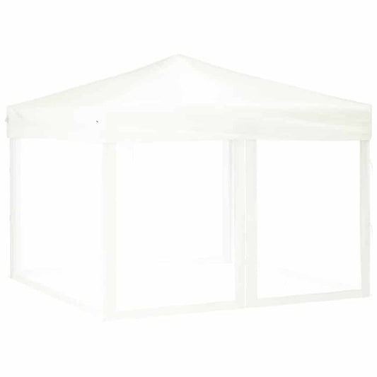 Folding Party Tent with Sidewalls White 3x3 m