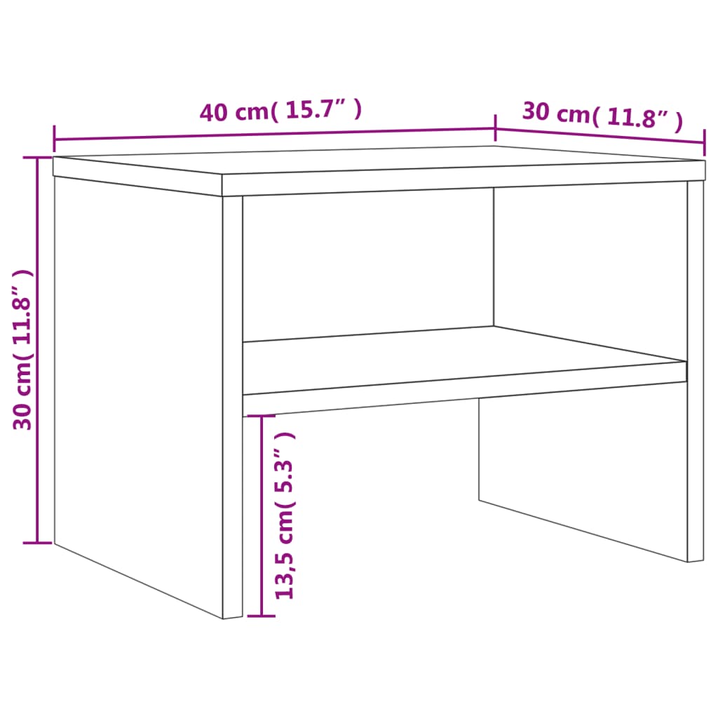 Bedside Cabinets 2 pcs Grey Sonoma 40x30x30 cm Engineered Wood