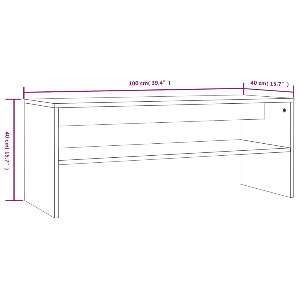 Coffee Table Smoked Oak 100x40x40 cm Engineered Wood