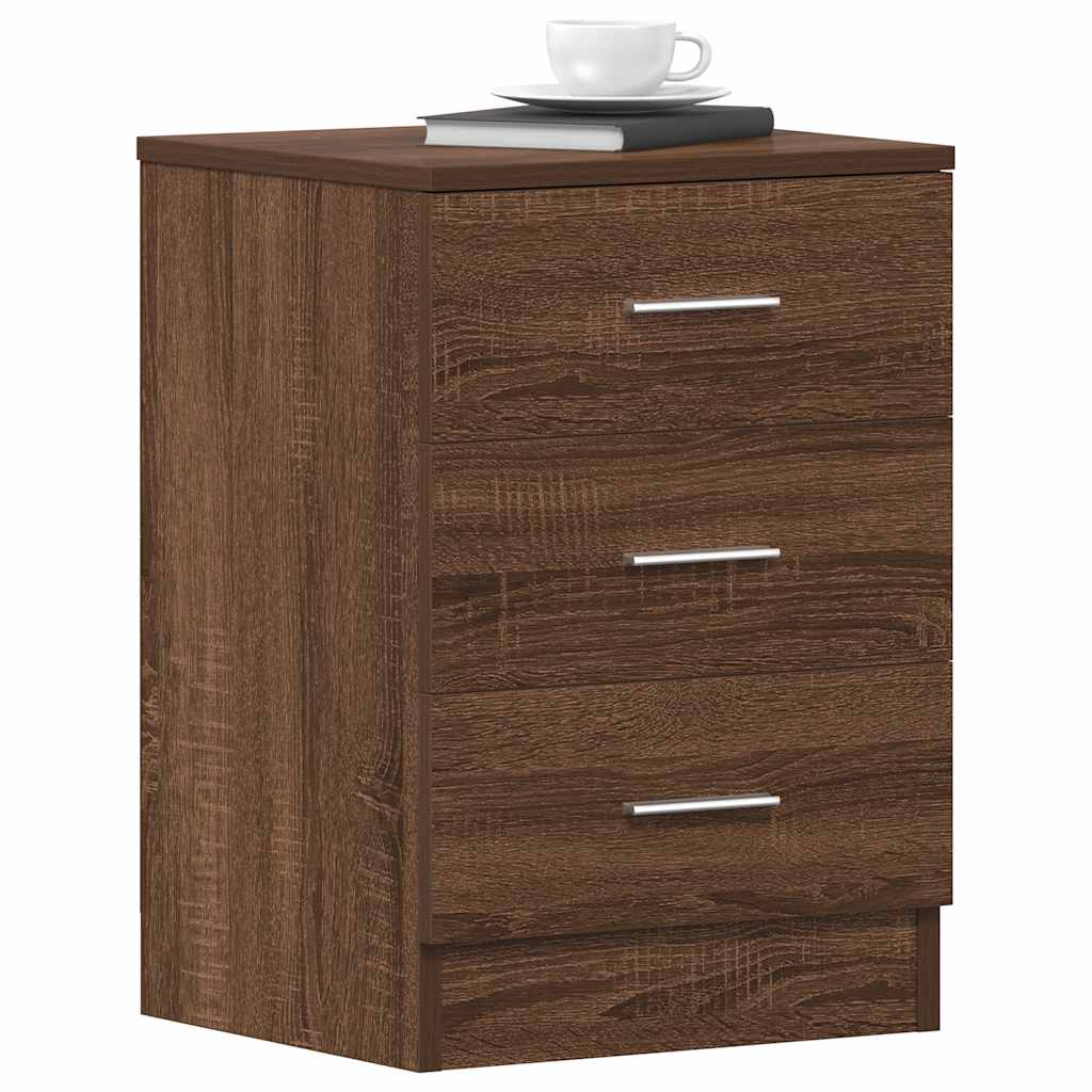 Bedside Cabinet Brown Oak 38x35x56 cm Engineered Wood